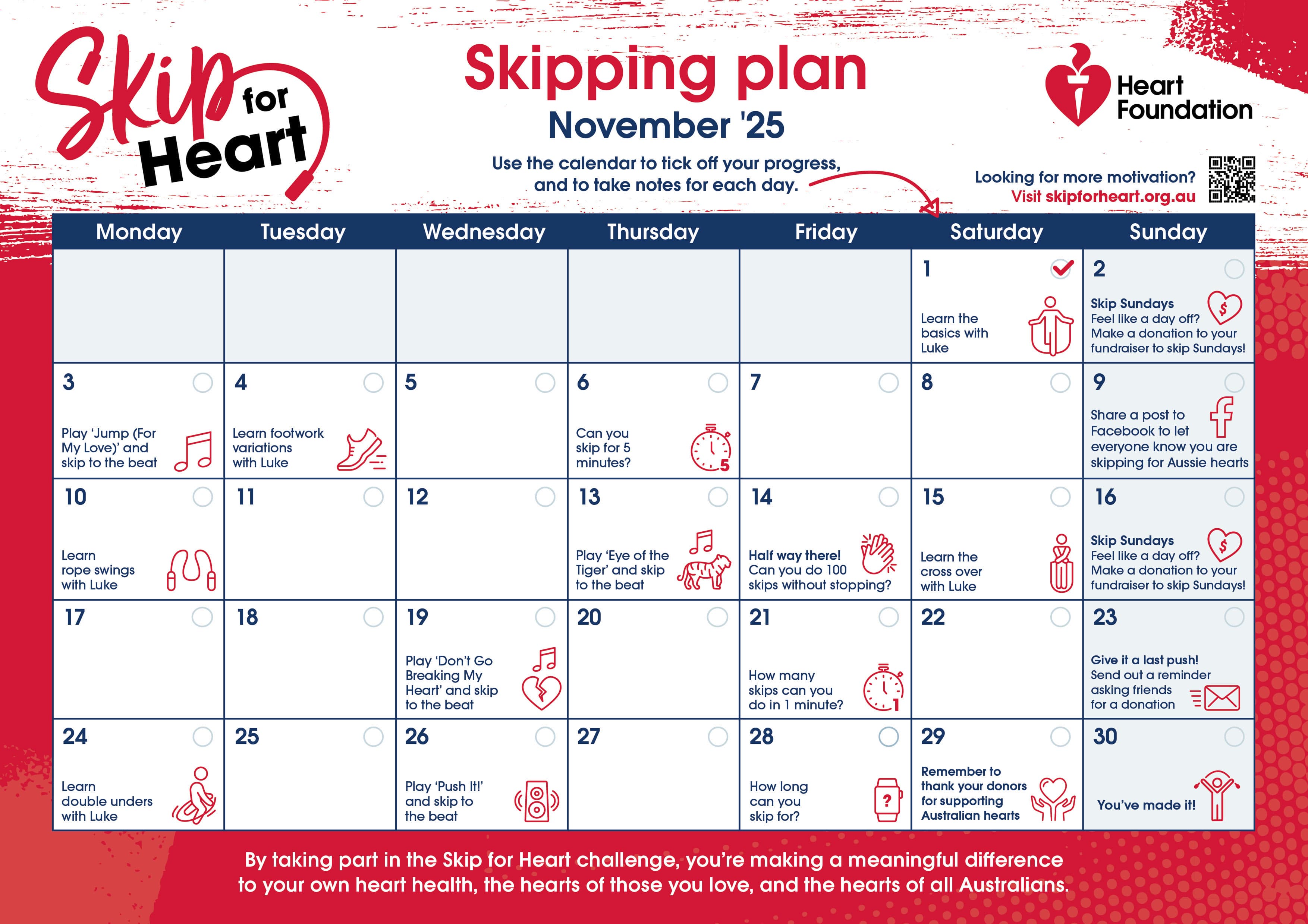 Skip for Heart Planner